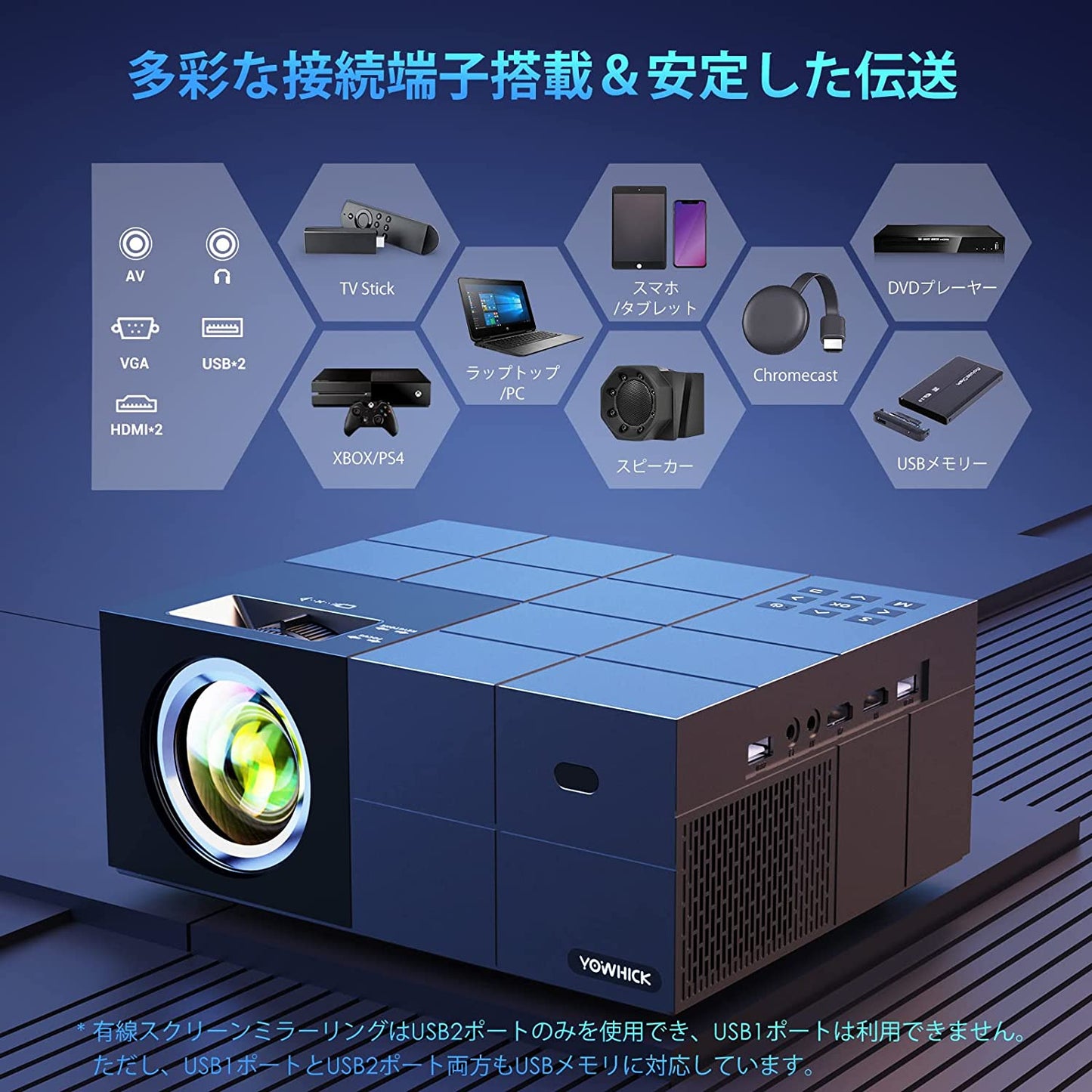 【2024最新家庭用・ビジネス両用&100"スクリーン付き&昼間も見れる】YOWHICK プロジェクター 小型 5GWiFi瞬時接続 22000LM高輝度 4K対応 1080PフルHD Bluetooth5.3搭載 台形補正 50%ズーム機能 家庭用300"大画面 天井吊り可 ホームプロジェクター スマホ/パソコン/タブレット/PS4/PS5ゲーム機/DVD接続可 3年保証 誕生日プレゼント