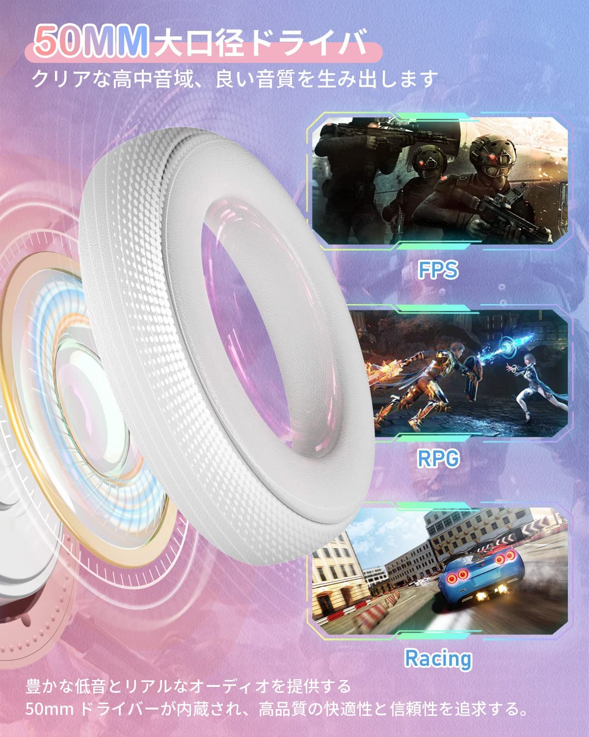 【RGBライト・人気なデザイン】ゲーミングヘッドセット 猫耳ヘッドホン ps4/5 ヘッドセット ゲーミングヘッドホン全効能 密閉型 ゲーム用ヘッドセット