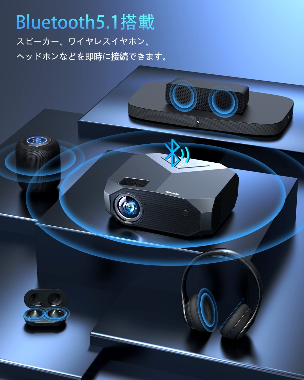 プロジェクター 20000lm 4K5G\u00262.4GWiFi Bluetooth