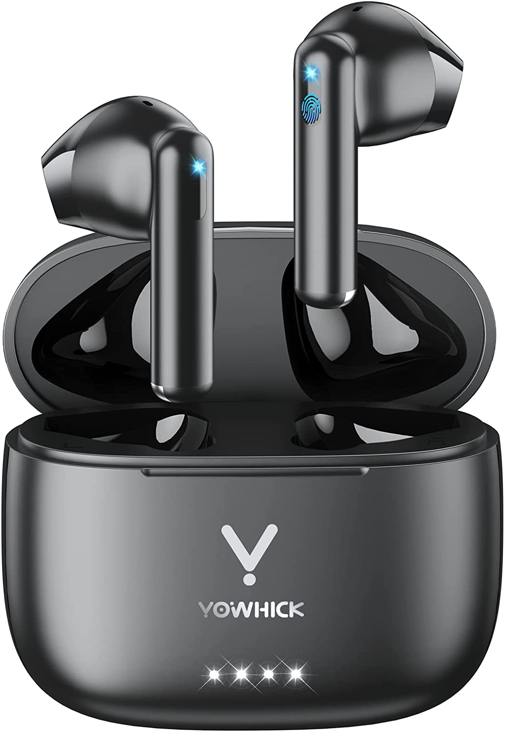 YOWHICK 完全ワイヤレスイヤホン Bluetooth 5.3+EDR ハンズフリー通話 CVC8.0 ノイズキャンセリング ぶるーとーす ヘッドフォン